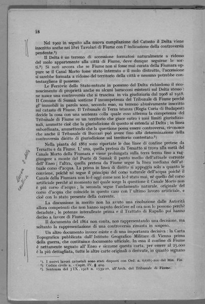 Il confine orientale di Fiume e la questione del Delta della Fiumara